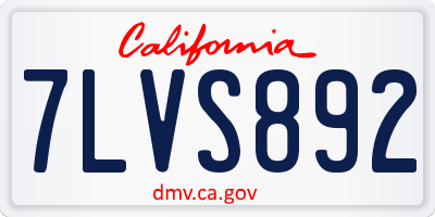 CA license plate 7LVS892