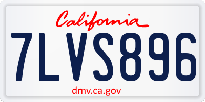 CA license plate 7LVS896