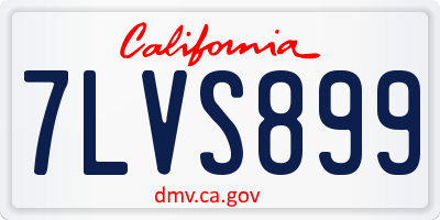 CA license plate 7LVS899