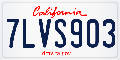 CA license plate 7LVS903
