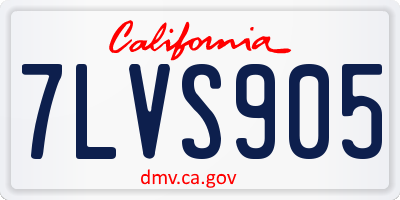 CA license plate 7LVS905