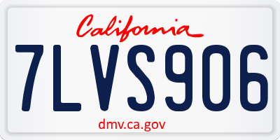 CA license plate 7LVS906