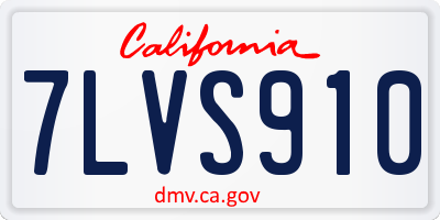CA license plate 7LVS910