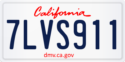 CA license plate 7LVS911