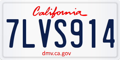 CA license plate 7LVS914