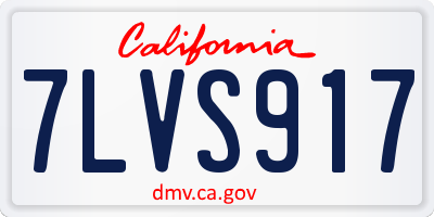 CA license plate 7LVS917