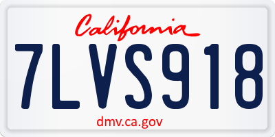 CA license plate 7LVS918