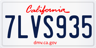 CA license plate 7LVS935