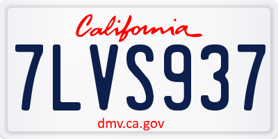 CA license plate 7LVS937