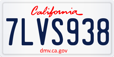 CA license plate 7LVS938