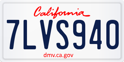 CA license plate 7LVS940