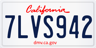 CA license plate 7LVS942