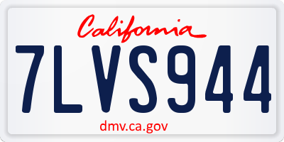 CA license plate 7LVS944