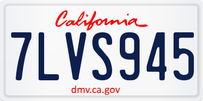 CA license plate 7LVS945