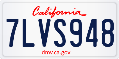 CA license plate 7LVS948