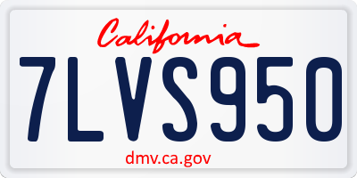 CA license plate 7LVS950