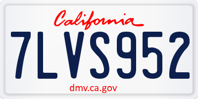 CA license plate 7LVS952