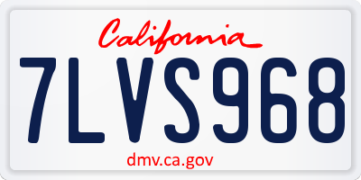 CA license plate 7LVS968