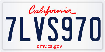 CA license plate 7LVS970