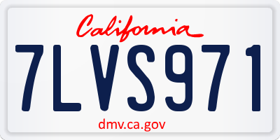 CA license plate 7LVS971
