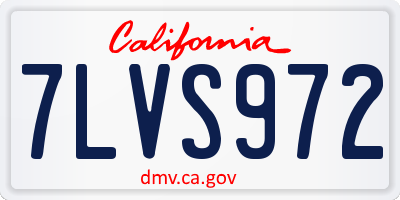 CA license plate 7LVS972