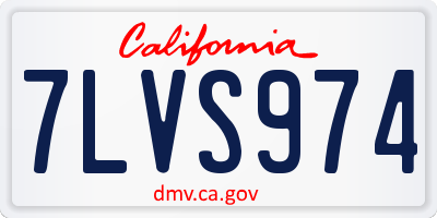 CA license plate 7LVS974