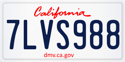 CA license plate 7LVS988
