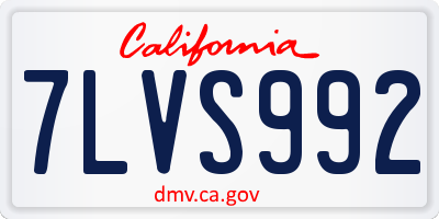 CA license plate 7LVS992
