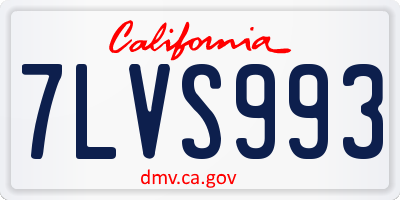 CA license plate 7LVS993