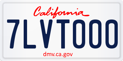 CA license plate 7LVT000