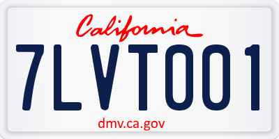 CA license plate 7LVT001