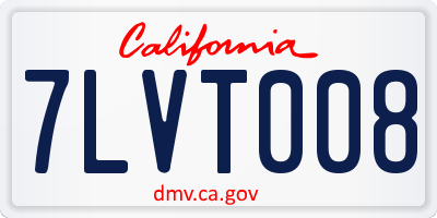 CA license plate 7LVT008