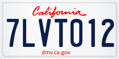 CA license plate 7LVT012