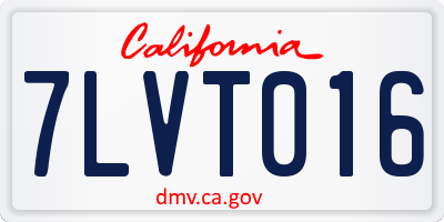 CA license plate 7LVT016