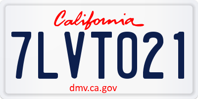 CA license plate 7LVT021