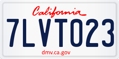 CA license plate 7LVT023