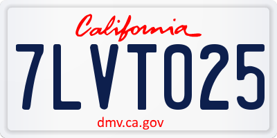 CA license plate 7LVT025