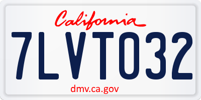 CA license plate 7LVT032