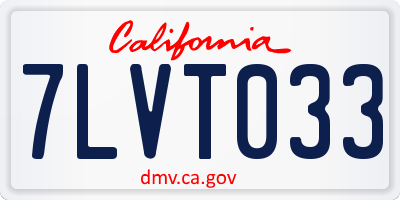 CA license plate 7LVT033