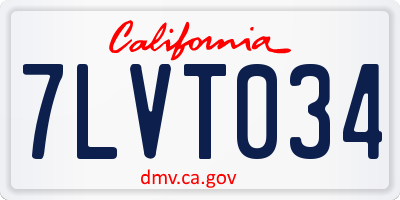 CA license plate 7LVT034