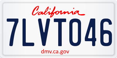 CA license plate 7LVT046