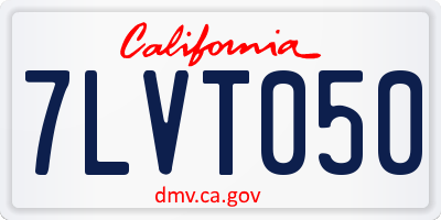 CA license plate 7LVT050