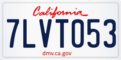 CA license plate 7LVT053