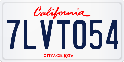 CA license plate 7LVT054