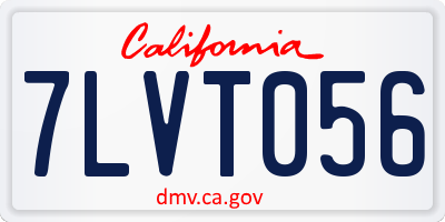 CA license plate 7LVT056