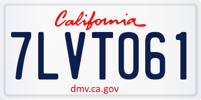 CA license plate 7LVT061