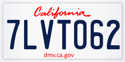 CA license plate 7LVT062