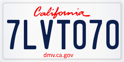 CA license plate 7LVT070