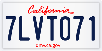 CA license plate 7LVT071
