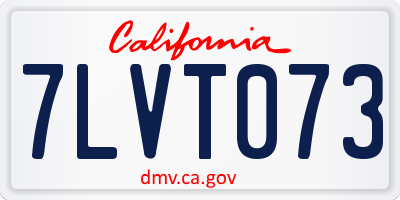 CA license plate 7LVT073
